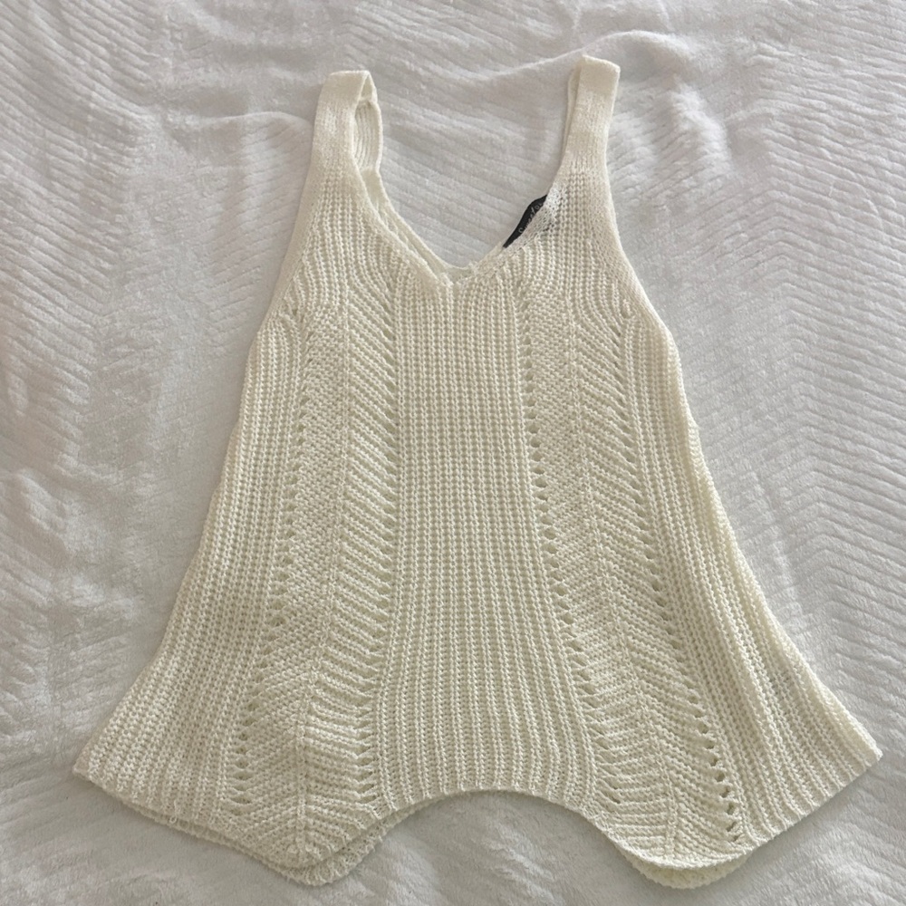 Sweet Rain Cream Knit Tank Top